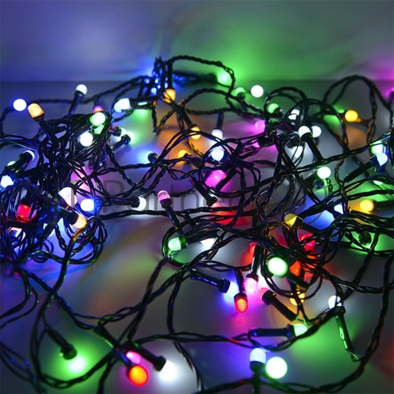 Гирлянда светод. Funray Минишарики, SE-MINI-110M, 10М,100LED,мульти(6цв.),темно-зел.шн.0,7м,контр,