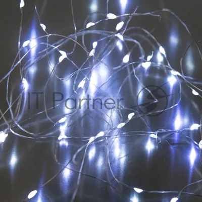 Гирлянда светод. Funray Нить, SE-STRING-550W, 5м, 50 LED, холодный белый, 3xАА, серебр. шнур 0,3м