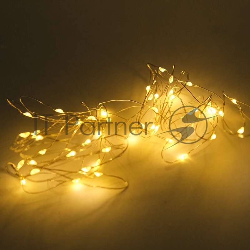 Гирлянда светод. Funray Нить, SE-STRING-550WW, 5м, 50 LED, теплый белый, 3xАА, серебр. шнур 0,3м