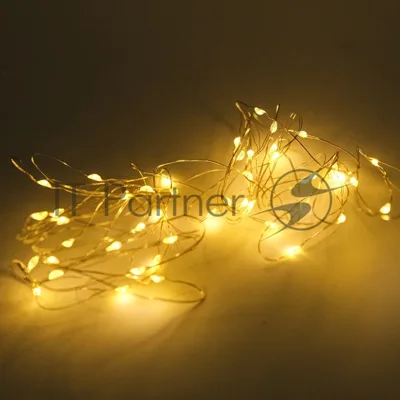 Гирлянда светод. Funray Нить, SE-STRING-550WW, 5м, 50 LED, теплый белый, 3xАА, серебр. шнур 0,3м