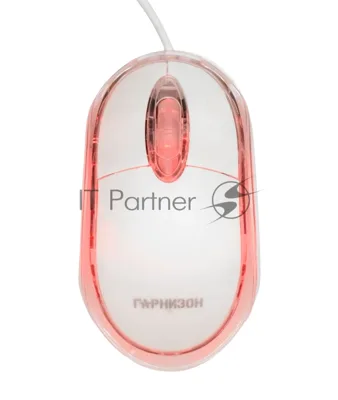 Мышь проводная Гарнизон GM-100W белый, 1000 dpi, USB, кнопки - 3