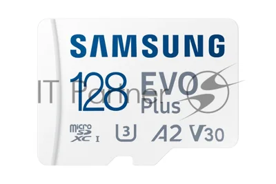 Флеш карта microSDXC 128Gb Samsung EVO Plus Class 10, A2, V30, UHS-I, W 90 МБ/с, R 160 МБ/с, MB-MC128SA/KR адаптер на SD