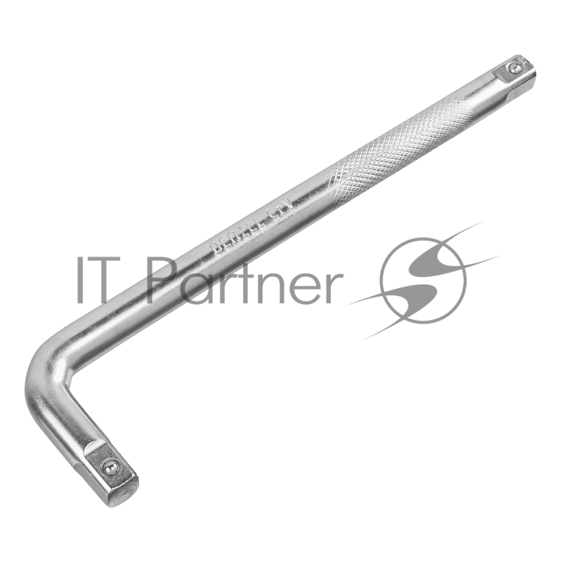 Вороток Г-образный Denzel 250x50 мм, квадрат 1/2", CrV, матовый хром
