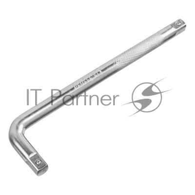 Вороток Г-образный Denzel 250x50 мм, квадрат 1/2", CrV, матовый хром