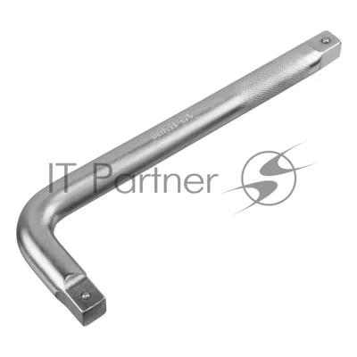 Вороток Г-образный Denzel 300x100 мм, квадрат 3/4", CrV, матовый хром