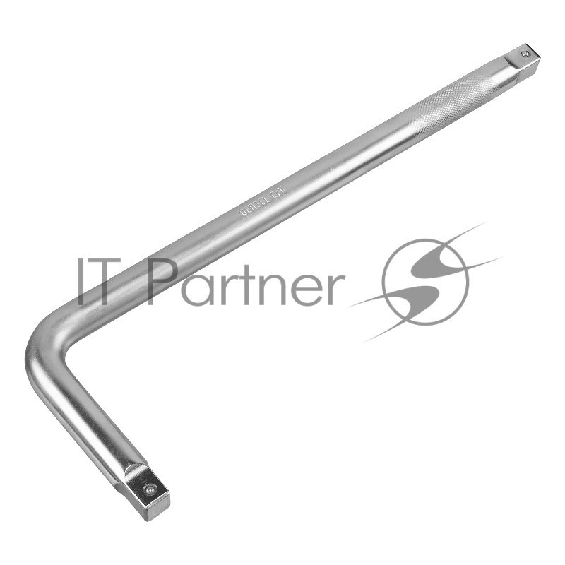 Вороток Г-образный Denzel 450x150 мм, квадрат 3/4", CrV, матовый хром