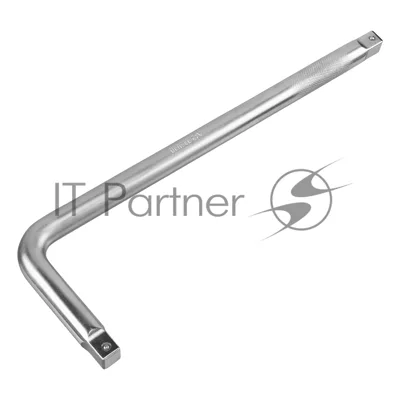 Вороток Г-образный Denzel 450x150 мм, квадрат 3/4", CrV, матовый хром
