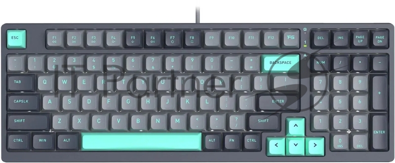 Клавиатура проводная A4Tech Fstyler FS300 механическая черный/серый USB for gamer LED (FS300 PANDA ROCK)