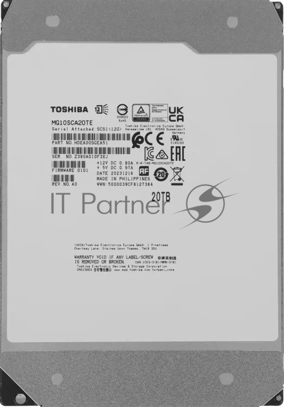 Жесткий диск HDD Toshiba MG10 20Tb 7200rpm SAS 512Mb 3.5"