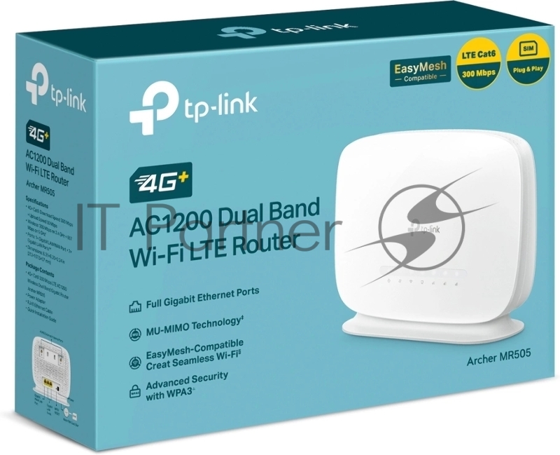 Двухдиапазонный гигабитный роутер TP-Link Archer MR505 Wi-Fi AC1200 с поддержкой 4G+ категории 6
