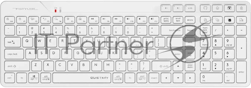 Клавиатура A4Tech Fstyler FBK27C AS белый USB беспроводная BT/Radio slim Multimedia (FBK27C AS)