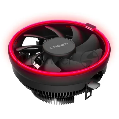 Кулер для процессора Crown CM-1150PWM RED v2 черный, 105 мм, алюминий, 1800 об/мин, 26.3 дБ, 4 pin, 115 Вт, 70 мм