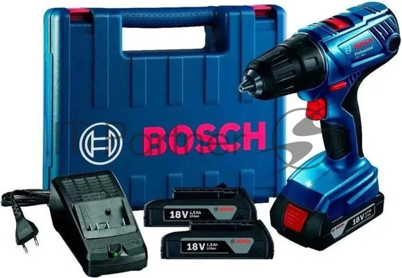 Дрель-шуруповерт Bosch GSB 180-LI, Аккумуляторная, 18В, 2 АКБ, Кейс