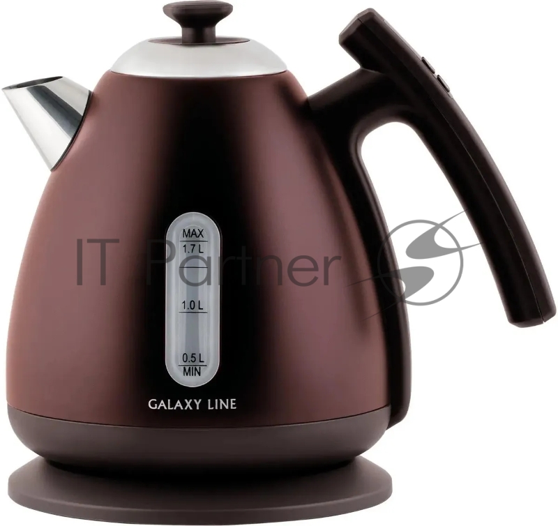 Чайник электрический Galaxy Line GL 0343, горький шоколад, металл, 2200 Вт, 1.7 л
