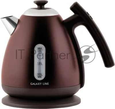 Чайник электрический Galaxy Line GL 0343, горький шоколад, металл, 2200 Вт, 1.7 л
