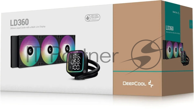 Система жидкостного охлаждения DEEPCOOL LD360 черный, 120 мм, алюминий/медь, 2400 об/мин, 38.71 дБ, 3 pin, 300 Вт