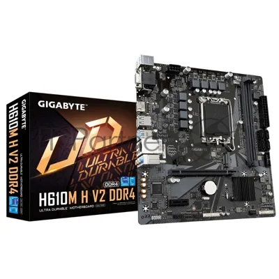 Материнская плата GIGABYTE H610M H V2, LGA1700, Intel H610, 2xDDR5, 4xSATA, 1xM.2, 1xPCIe 4.0 x16, HDMI, D-Sub, 1x1Gb LAN, 3x3.5 мм, 7.1, microATX
