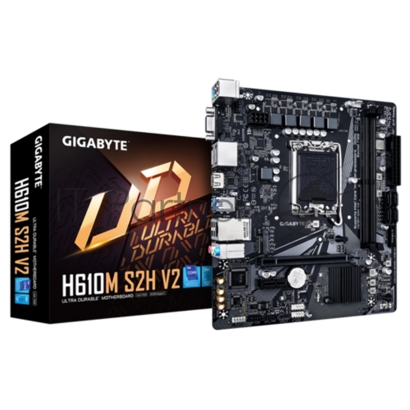 Материнская плата GIGABYTE H610M S2H V2, LGA1700, Intel H610, 2xDDR5, 4xSATA, 1xM.2, 1xPCIe 4.0 x16, DisplayPort, HDMI, D-Sub, 1x1Gb LAN, 3x3.5 мм, 7.1, microATX