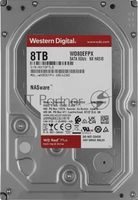 Жесткий диск HDD WD 8Tb, 5640RPM, SATA 3.5" Red Plus NAS 256MB buffer, CMR