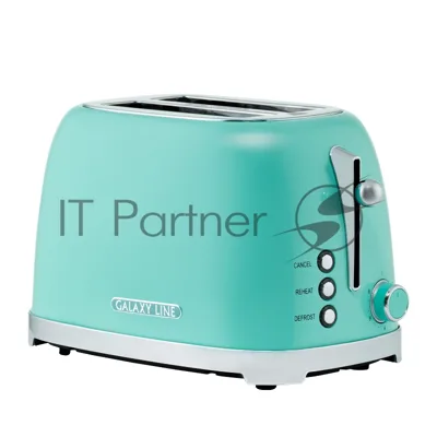 Тостер Galaxy Line GL 2917 бирюзовый, 900 Вт, 2 слота