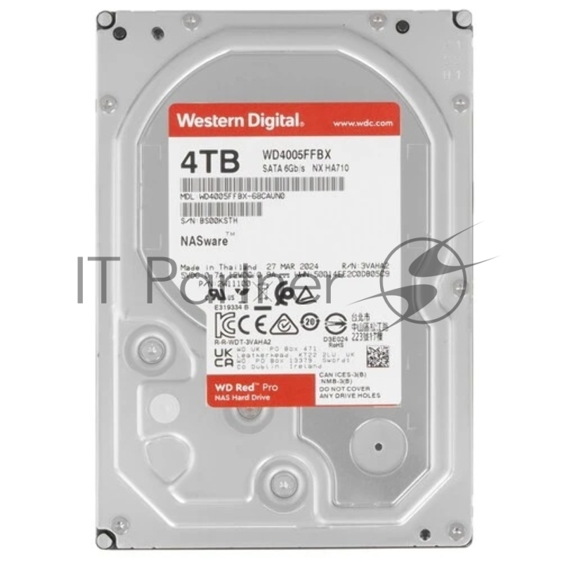 Жесткий диск HDD WD Red Pro 4Tb 7200rpm SATA 256Mb 3.5"