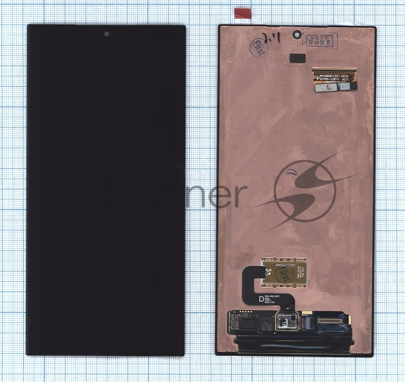 Дисплей для Samsung Galaxy S23 Ultra SM-S918B в сборе с тачскрином, черный orig