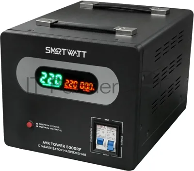 Напольный стабилизатор напряжения SMARTWATT AVR TOWER 5000RF (140W - 260W, 5000VA, 5 кВт, 50-60 Гц, LED-дисплей, релейны