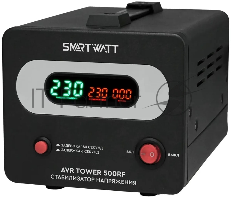 Напольный стабилизатор напряжения SMARTWATT AVR TOWER 500RF (140W - 260W, 500VA, 0.5 кВт, 50-60 Гц, розеток - 1, LED-дис