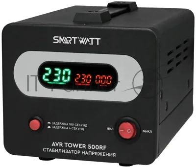 Напольный стабилизатор напряжения SMARTWATT AVR TOWER 500RF (140W - 260W, 500VA, 0.5 кВт, 50-60 Гц, розеток - 1, LED-дис