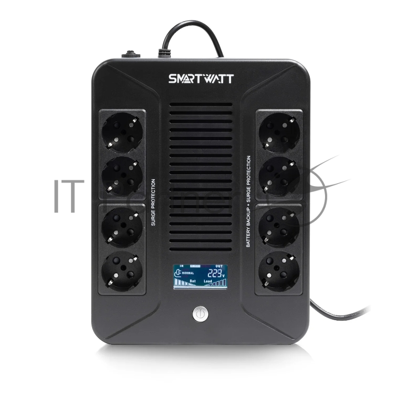 Источник бесперебойного питания SMARTWATT UPS SAFE PRO LCD 600 Line-interactive 600VA/360W Brick (Euro x8, USB, RJ11/RJ45 protection, LCD, 275x210x9