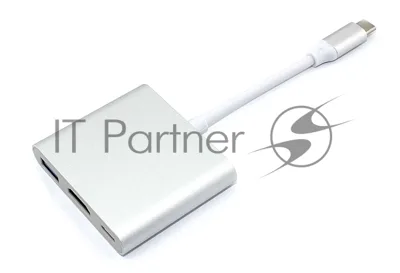 Адаптер Type-C на USB, HDMI 4K Type-С для MacBook, серебро