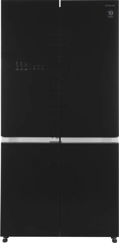 Холодильник Hitachi R-WB820VUC2 GBK черный трехкамерный 378/196л морозилка снизу, No Frost, Side by Side