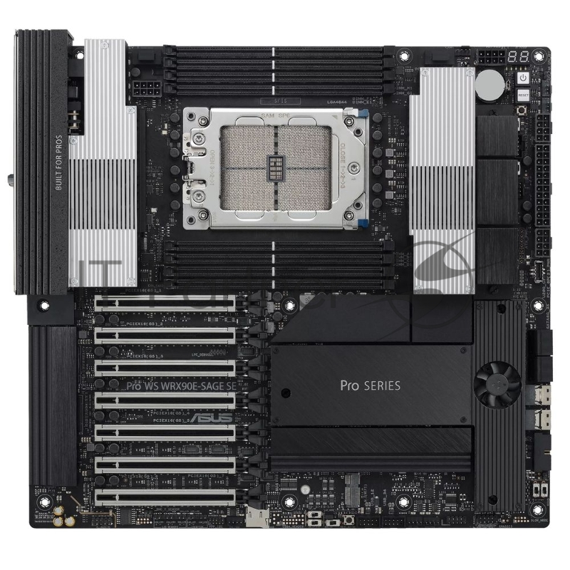 Материнская плата ASUS Pro WS WRX90E-SAGE SE, sTR5, AMD WRX90, 8xDDR5, 4xSATA, 4xM.2, 6xPCIe 5.0 x16, 1xPCIe 5.0 x8, D-Sub, MiniDP, 3x10Gb LAN, USB Type-C, 2x3.5 мм, 5.1, SSI EEB