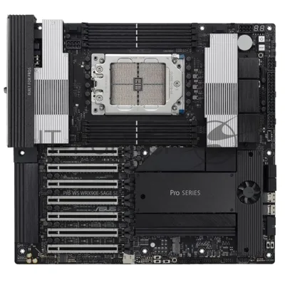 Материнская плата ASUS Pro WS WRX90E-SAGE SE, sTR5, AMD WRX90, 8xDDR5, 4xSATA, 4xM.2, 6xPCIe 5.0 x16, 1xPCIe 5.0 x8, D-Sub, MiniDP, 3x10Gb LAN, USB Type-C, 2x3.5 мм, 5.1, SSI EEB
