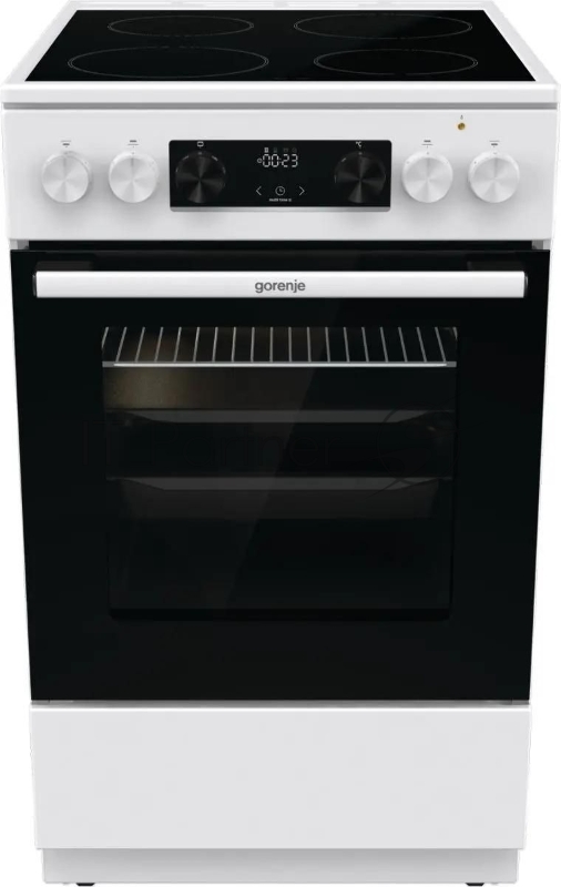 Плита электрическая Gorenje GEC5C42WG белый, конфорок 4 электрических, духовка 70 л, 50 см x 85 см x 59.4 см (без крышки)