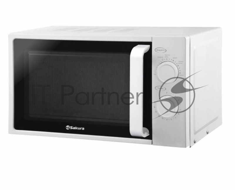Микроволновая печь Sakura SA-7051W белый, 20 л, 700 Вт, переключатели - поворотный механизм