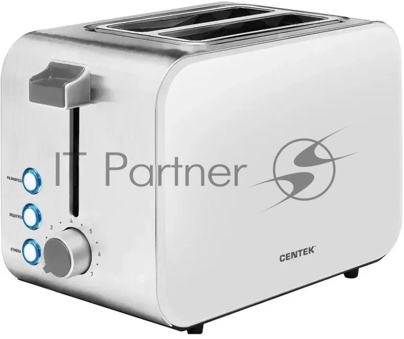 Тостер Centek CT-1422 белый, 850 Вт, 2 слота