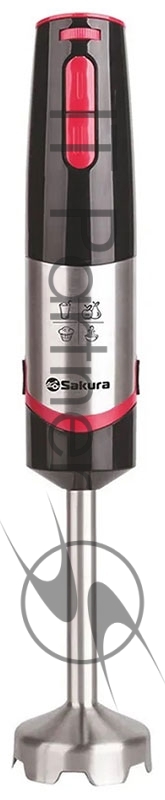 Блендер погружной Sakura SA-6250BK черный/красный, 800 Вт, плавная регулировка