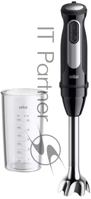 Блендер Braun MQ55001MBK, погружной, черный/серебристый