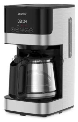 Кофеварка капельная Centek CT-1150 черный/сталь, исп. кофе - молотый, 1.5 л, 1000 Вт.