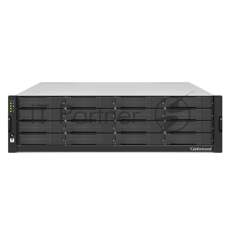 Сетевой накопитель Infortrend GSi 5016GU-F 3U/16bay, single controller system including 1xIntel Xeon E-2278GE CPU, 2x8Gb memory, 1x12Gb/s SAS EXP ports, 4x1GbE LAN ports, 2xGraphic card slots, 2x(PSU+FAN Module), 16xHDD trays and 1xRackmount kit