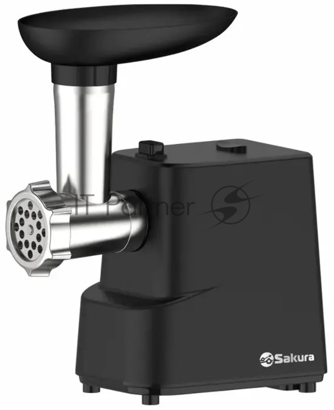 Мясорубка электрическая Sakura SA-6429BK черный, 1500 Вт, 0.9 кг/мин, реверс, защита от перегрузки, насадки - 4