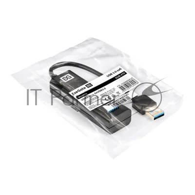 USB-концентратор 4-в-1 ExeGate DUB-4TP (кабель-адаптер USB3.0 --> 4xUSB3.0, Plug&Play, черный)