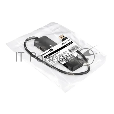USB-концентратор 4-в-1 ExeGate DUB-4P/3 (кабель-адаптер USB3.0 --> 4xUSB3.0, Plug&Play, черный)