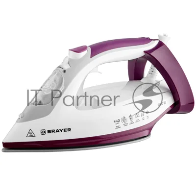 Утюг BRAYER BR4009 белый/фиолетовый, 2400 Вт, 25 г/мин, 140 г/мин, 280 мл