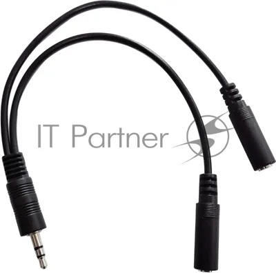 Адаптер аудио Buro 2xJack 3.5 (f)/Jack 3.5 (m) 0.2м. черный