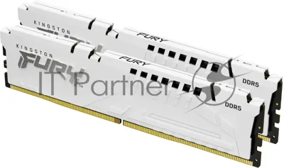 Оперативная память Kingston Fury Beast, DDR5, 64Gb (2x32 GB), 6000 MHz, CL36, DIMM, радиатор, белый