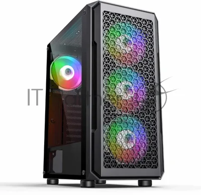 Компьютерный корпус Accord 3338 черный без БП ATX 1xUSB2.0 1xUSB3.0 1xUSB3.1 audio bott PSU