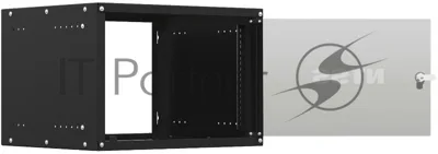 Шкаф коммутационный NTSS Lime (NTSS-WL6U5535GS-BL) настенный 6U 550x350 мм пер. дв. стекл несъемн. бок. пан. 30 кг черный 270 мм 8.4 кг 110 град. 370 мм IP20 сталь