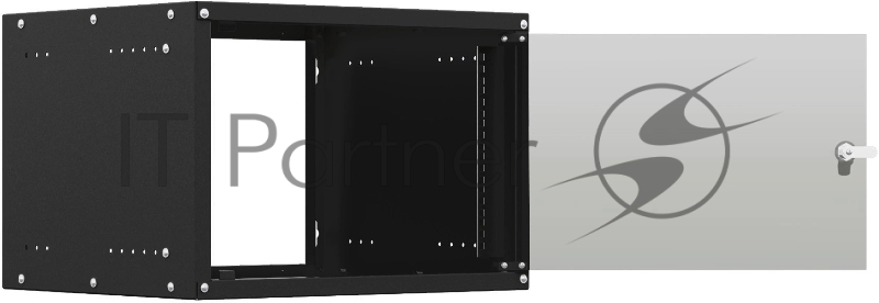 Шкаф коммутационный NTSS Lime (NTSS-WL6U5560GS-BL) настенный 6U 550x600 мм пер. дв. стекл несъемн. бок. пан. 30 кг черный 520 мм 12 кг 110 град. 500 мм IP20